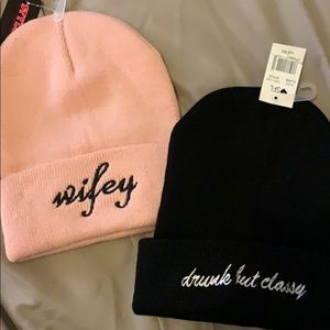 Cool funny beanies wifey drunk